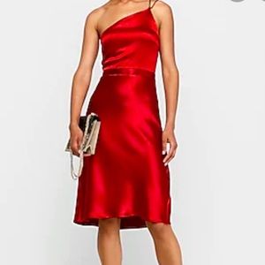 NWT Express Red One Shoulder Dress Sz S